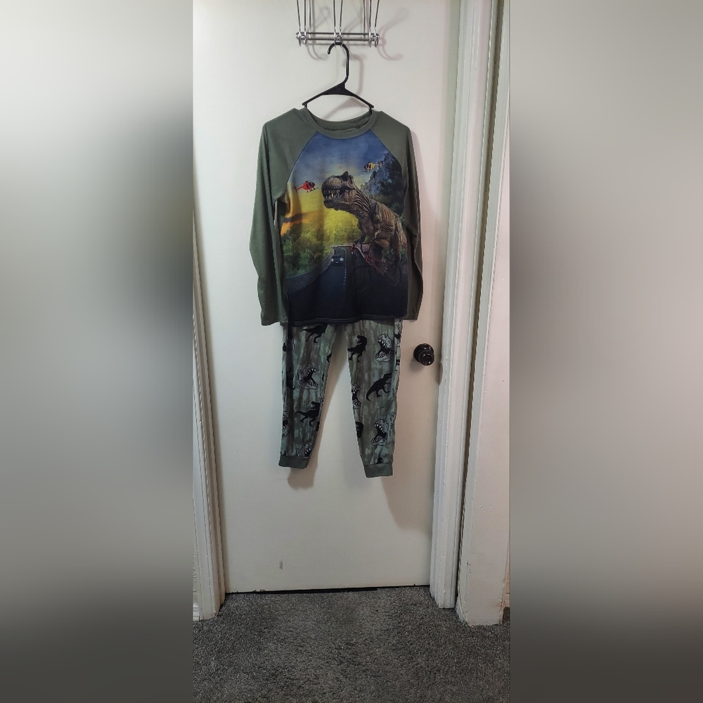 Jurassic Park Dinosaur Print Boys Pajama Set XL 14/16